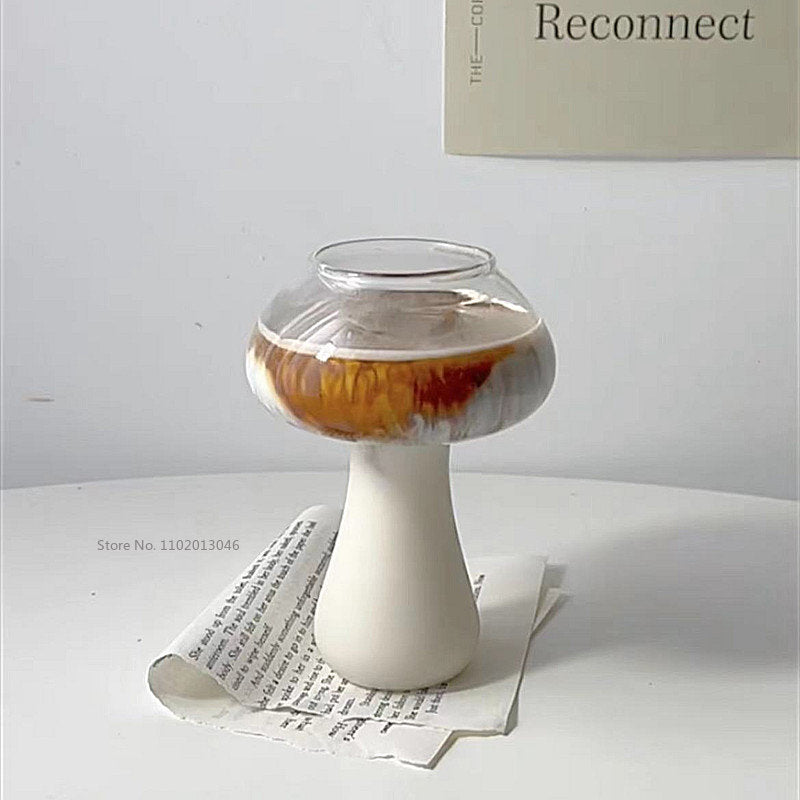 Stylish and Creative Mushroom Shaped Glass Cup