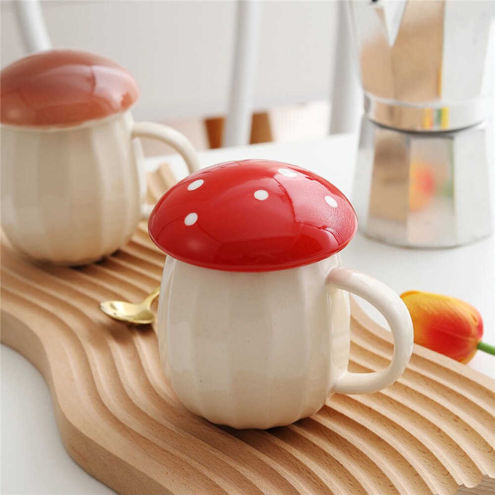 Cute Mushroom Mug with Lid