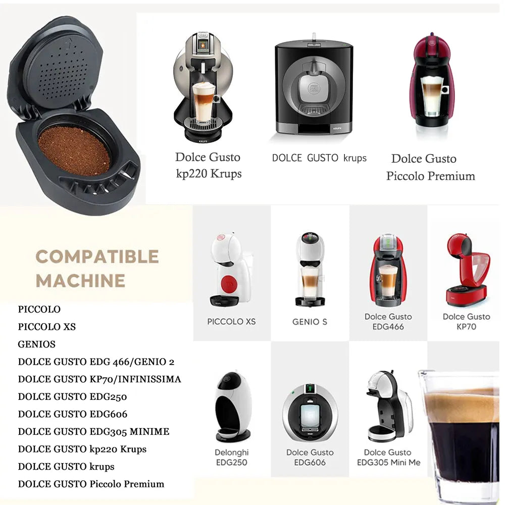 iCafilas  Refillable Adapter for Dolce Gusto Coffee Capsule Nescafe  Reusable Capsule Transfer Compatible with Geino Mahcine