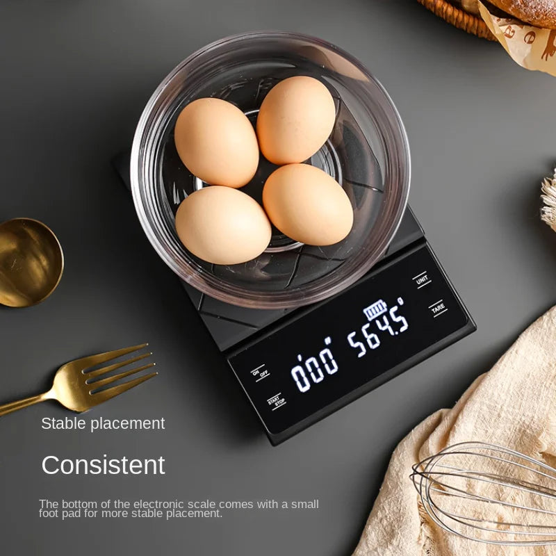 USB Charging Kitchen Coffee Scale with Timer LED Digital oz/Ib/g Electronic Scale Household Kitchen Food Scale