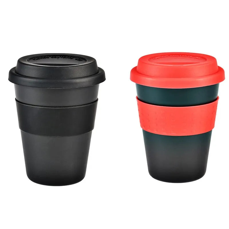 Plastic Hotel Cup Drinkware Portable With Silicone Lid Anti-fall Coffee Cups Reusable Outdoor Travel Tea Coffee Cup Mouthwash