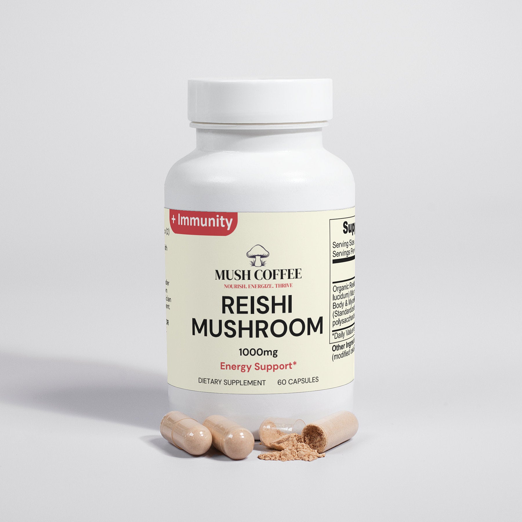 MushCoffee Organic Reishi Mushrooms, 60 Capsule