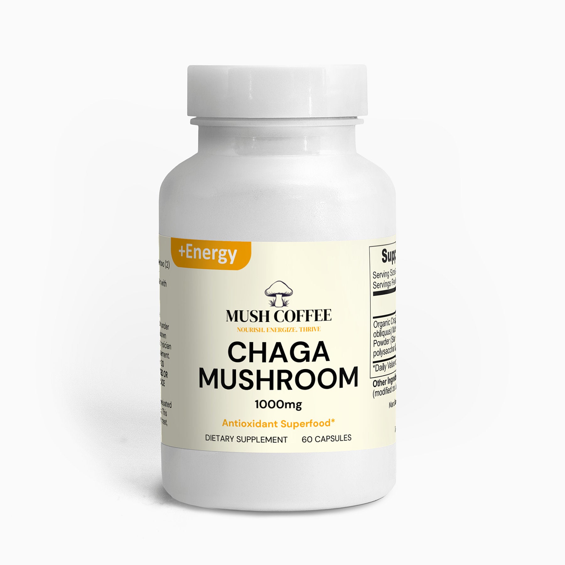 MushCoffee Chaga Organic Mushrooms Capsules - 60 Capsule, 1000 MG