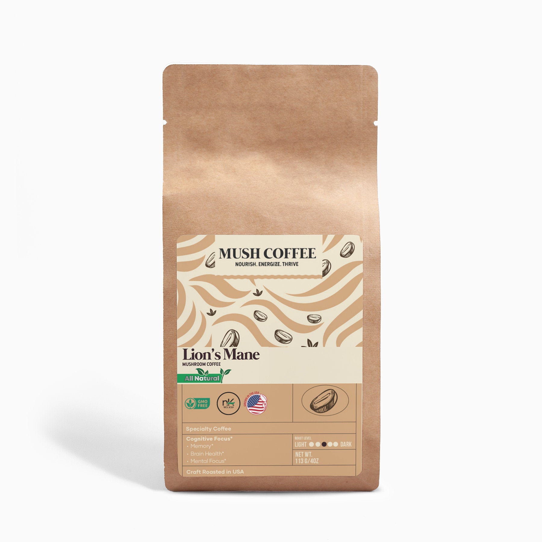 Organic Mushroom Ground Coffee  4oz  Bag