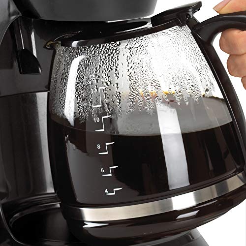 Black+Decker DCM100B 12-Cup Programmable Coffeemaker with Glass Carafe, Black