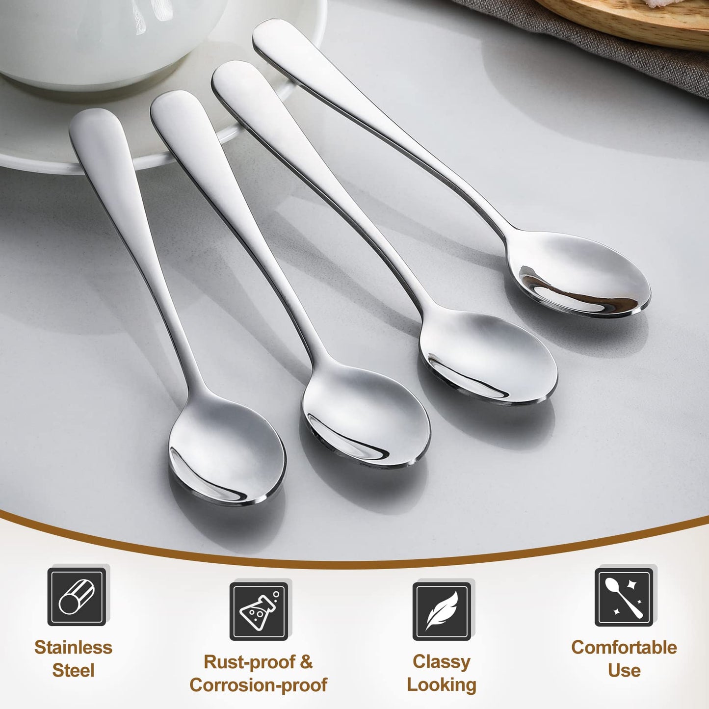 Hiware 6-Piece Demitasse Espresso Spoons