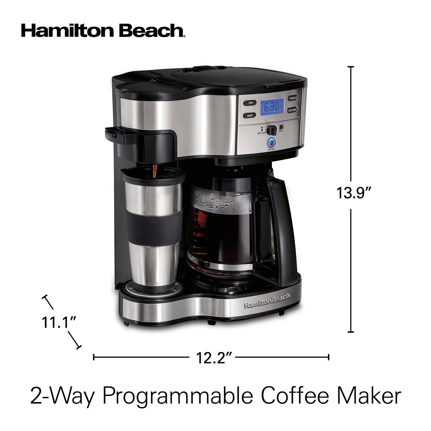 Hamilton Beach 2-Way 12 Cup Programmable Drip Coffee Maker